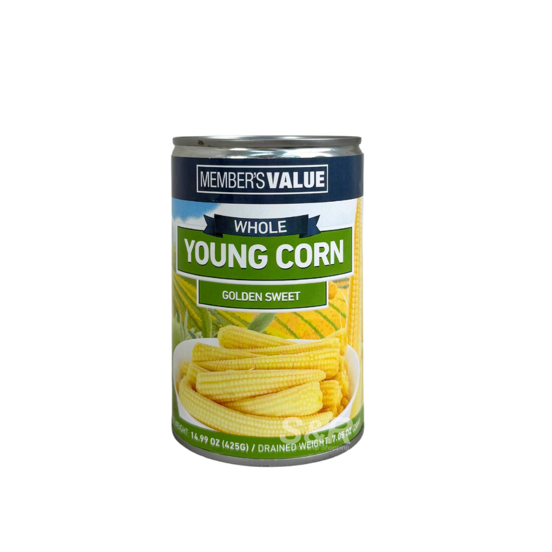 Member's Value Whole Young Corn 425g Member's Value Whole Young Corn 425g